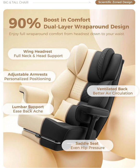 Big and Tall Office Chair, High Back Ergonomic Desk Chair