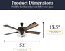 Glenmont, 52 Inch Farmhouse LED Ceiling Fan with Light, Pull Chain, Three Mounting Options, Dual Finish Blades, Reversible Motor - 40278-01 (Oil-Rubbed Bronze)