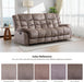 Reclining Couch for Living Room, Extra Wide Modern Overstuffed 3 Seat Recliner Manual Sofa Breathable Fabric and Padded Cushion, Light Brown