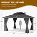 12'X14' Hardtop Gazebo, Permanent Patio Pavilion with Breathable Netting and Privacy Curtain for Dining Party, Grey