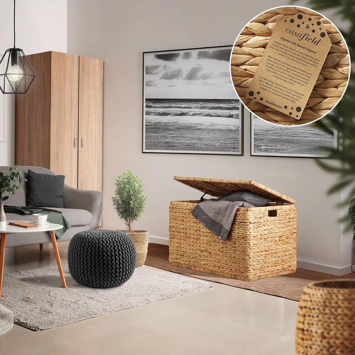 ThirtyInch Water Hyacinth Handwoven Storage Chest Lid