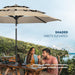 9Ft 3-Tier Patio Umbrella Outdoor Table Market Umbrella for Patio with Push Button Tilt/Crank, Fade Resistant Waterproof POLYESTER Canopy for Garden, Lawn, Deck, Backyard & Pool, Beige