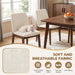 Wooden Dining Chairs Set of 4, Mid Century Modern Kitchen Chairs with Ergonomic Back & Upholstered Linen for Kitchen Dining Vanity, Beige