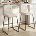 Bar Stools Set of 2, 26" Counter Height Bar Stools with Back, Modern Linen Fabric Upholstered Barstools with Metal Frame & Footrest for Kitchen Island, Home Bar, Beige