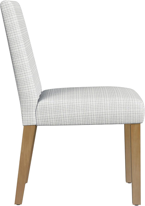 Home Decor |Classic Upholstered Parsons Dining Chairs |Decorative Home Furniture, Cream Mini Grid Pattern (Single Pack)