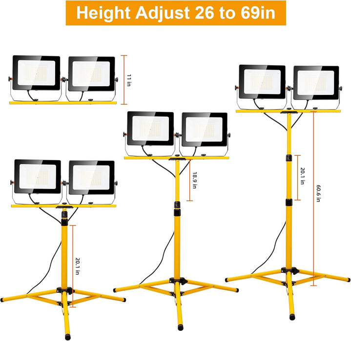 LED Work Light Telescoping Tripod Weatherproof Industrial