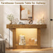47.2" Farmhouse Wood Entryway Table with Outlet, 2-Tier Console Table with Sensor Light behind the Couch Sofa, Entrance Side Table for Hallway/Living Room/Foyer, Natural Oak