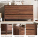 Walnut 6 Drawer Dresser for Bedroom, 55"Wide Modern Wood Dresser
