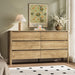 Oak 9 Drawer Dresser for Bedroom, 63" Wide Modern Wood Dresser
