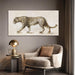 Leopard Canvas Wall Art, Neutral Textured Big Cat Art Prints, Modern Wildlife Wall Decor for Living Room Bedroom Office 20X40 Inch