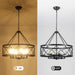 21.65" Black Chandelier, 6-Light Modern Farmhouse Dining Room Chandelier, Industrial Metal Cage Chandelier Hanging Light Fixture for Kitchen Island, Foyer, Entryway, Staircase, Living Room