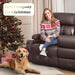 Recliner Sofa, Massage Reclining Sofa 3 Seater Sets Heavy Weight Capacity, RV Loveseat Couch Clearance with Flip Back Console, Storage, Cup Holders, Wall Hugger Reclining Couch for Living Room