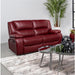 Red Faux Leather Reclining Loveseat