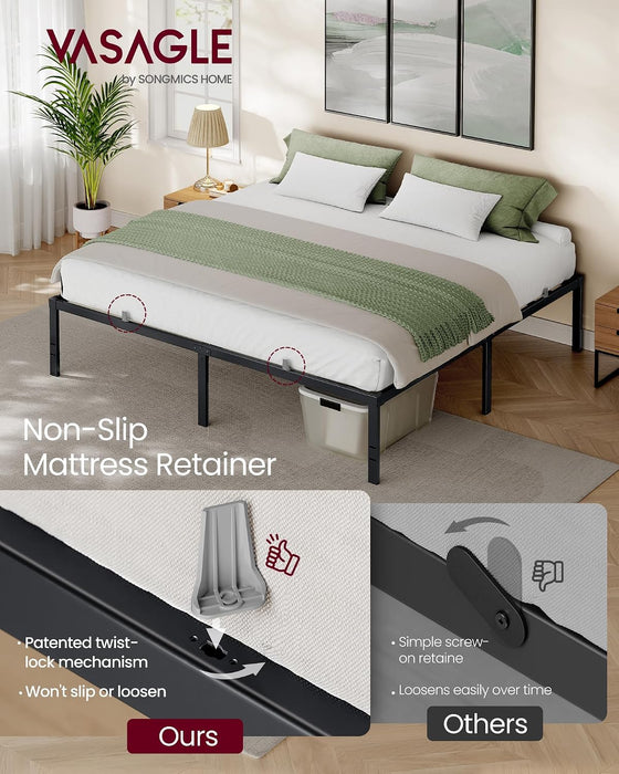 King Metal Bed Frame, 18 Inches Tall, 1100 Lb Weight Capacity
