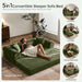 Green Convertible Sofa Bed With Removable Armrests