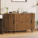 39.4Inch 2Drawer Filing Cabinet Fluted Brown Finish