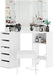 Corner Vanity Desk With Illuminated Folding Mirrors