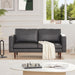 65" Faux Leather Loveseat - Black