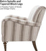 Modern Accent Chair with Arms and Wooden Legs, Comfy Upholstered Armchair for Living Room, Bedroom (Stripe Pattern, Tan)