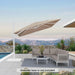 Cantilever White Umbrella 9' X 12' Left and Right Tilt, Beige