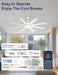 Professional 60 Inch White Ceiling Fan IntegratedControls