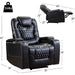 Black Power Recliner with USB, Cup Holders, Storage