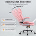 Ergonomic Executive Office Chairs with Adjustable Lumbar Support, 90-120° Rocking Managerial Chair Swivel Desk Chairs with Padded Flip-Up Armrests (Pink), Medium(300Lbs)