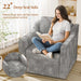 Grey Velvet Upholstered 360 Degree Swivel Armchairs