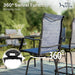 3Pcs Outdoor Swivel Bar Stools Set, Bar Height Patio Table and Chairs with All Weather Textilene Fabric, Pub Bar Bistro Tall Furniture Set for Outdoor, Blue