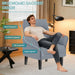 Gray Upholstered Suede Armchair With Durable Timber