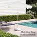 9Ft Fringe Market Patio Umbrella – Outdoor Boho Tassel Sunshade for Table, Pool, Deck, Backyard – UPF50+, Easy Tilt, Heavy Duty Steel Pole & Ribs - White