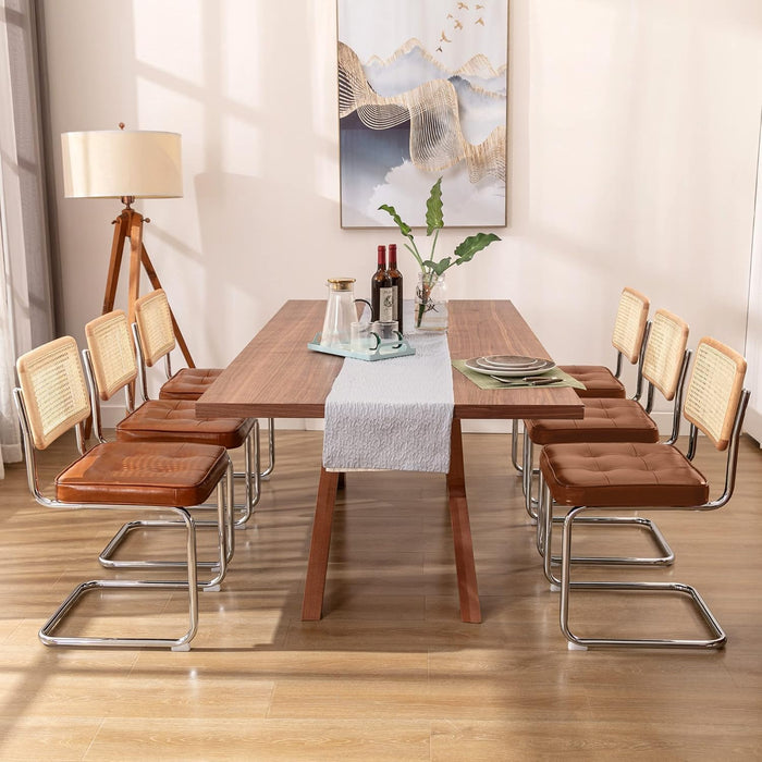 Natural Rattan Dining Chairs Set of 2, Modern Cesca Kitchen Chair