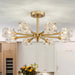 Goldtone Eight Light Sputnik Flush Mount Chandelier