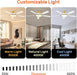 52 Inch Ceiling Fans with Lights and Remote,Ultra Silent Low Profile Ceiling Fan with Three Color Temperature and Dimmable Light with Reversible Blades White Gold