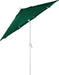 12-Year-Non-Fading, 9Ft Premium Sunbrella Patio Umbrella, Hand-Crank, Button-Tilt, White Frame, Forest Green Fabric