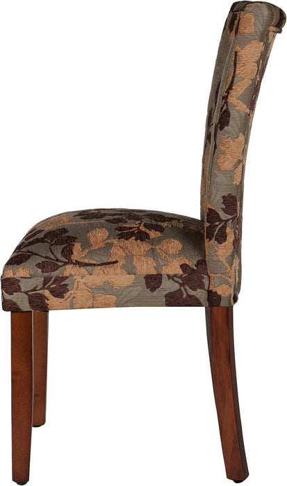 Home Decor | K1136-F975 | Classic Upholstered Parsons Dining Chair | Single Accent Dining Chair, Brown Woven