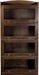 Solid Oak Wood Barrister Bookcase with Glass Doors, Mission-Style Tall Bookshelf for Home Office, Walnut