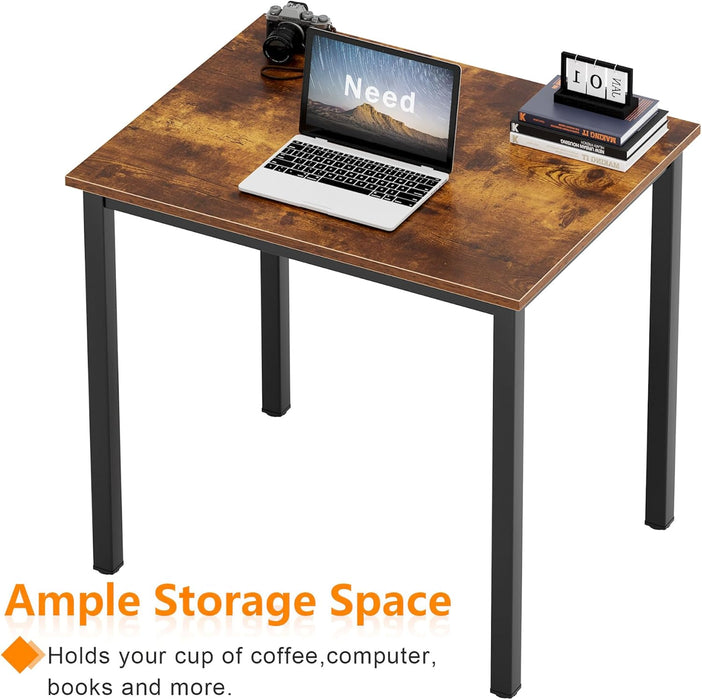 Small Computer Desk for Home&Office- 31.5'' Length Small Writing Desk Gaming Desk Students Laptop Use, Rustic Brown Desktop & Black Frame AC3FB(8060)