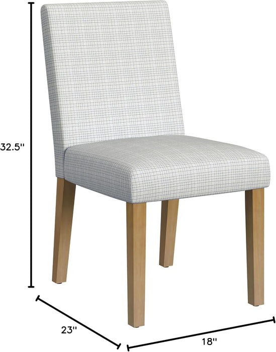 Home Decor |Classic Upholstered Parsons Dining Chairs |Decorative Home Furniture, Cream Mini Grid Pattern (Single Pack)