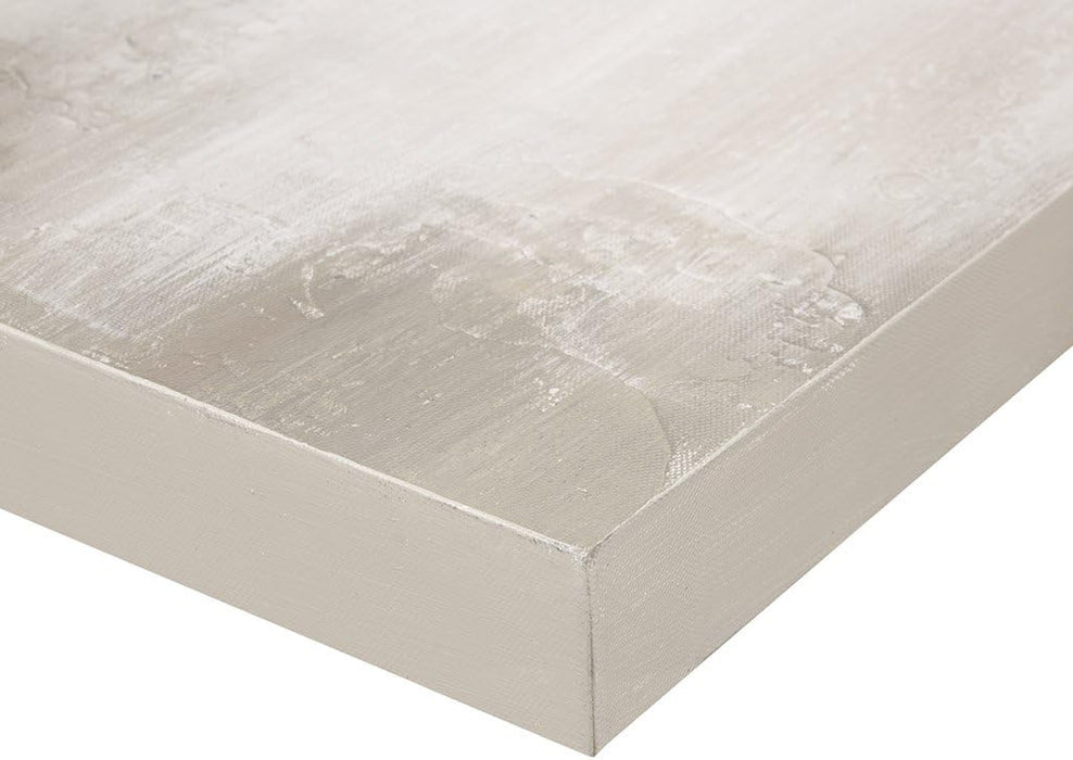 Wall Art Living Room Décor - Embellished Hand Painted Canvas, Home Accent Glitter Abstract Bathroom Decoration Ready to Hang Painting for Bedroom, 15"W X 35"H X 1.5"D, Taupe 3 Piece