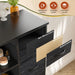 51" H Dresser with 15 Drawers Dresser for Bedroom with Charging Station & LED Lights & Hutch Sturdy Black Bedroom Dressers, Steel Frame, Wood Top, 51.2" H X 39.3" W X 11.8" D