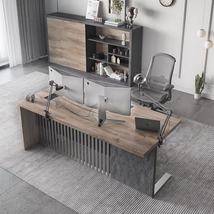 63Inch Executive Office Desk Stainless Steel Frame