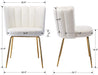 Velvet Dining Chairs Set of 2 Upholstered Gold Metal Legs Cream Mid Century Modern Accent Chair for Living Room Kitchen Dining Room, Cream