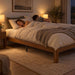 10 Inch Bamboo Full Bed Frame with Curved Leg, Warm Brown Color