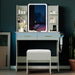 Vanity Desk with LED Lights Mirror & Power Outlet, Small Makeup Vanity Table Set with Storage Drawers & Chair, 3 Lighting Modes & Adjustable Brightness, Dressing Table for Women Girls Bedroom, Green