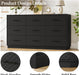 9 Drawers Dresser for Bedroom, 58” Wide Modern Chest of Drawers with Diamond Panel, Anti-Tipping Device, Wood Stable Storage Organizer for Bedroom, Nursery, Living Room