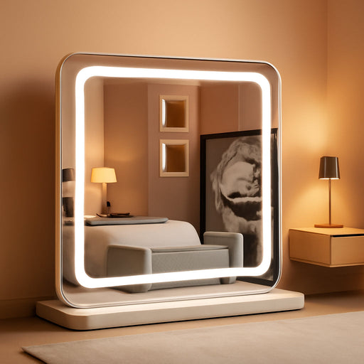 Vanity Mirror with Lights 22''X17'' Makeup Mirror with Lights,Vanity Mirror Touch Screen with 3-Color Lighting,Dimmable,For Vanity Desk Tabletop