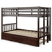 Twin Pull-Out Bunk Bed with Trundle Wooden Ladder