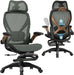 X100 Ergonomic Mesh Office Chair with Footrest, Big and Tall Home Desk Chair with 5D Flip-Up Arms, Adjustable 3D Lumbar Support, Gaming & Executive Computer Chair (Forest Ranger)
