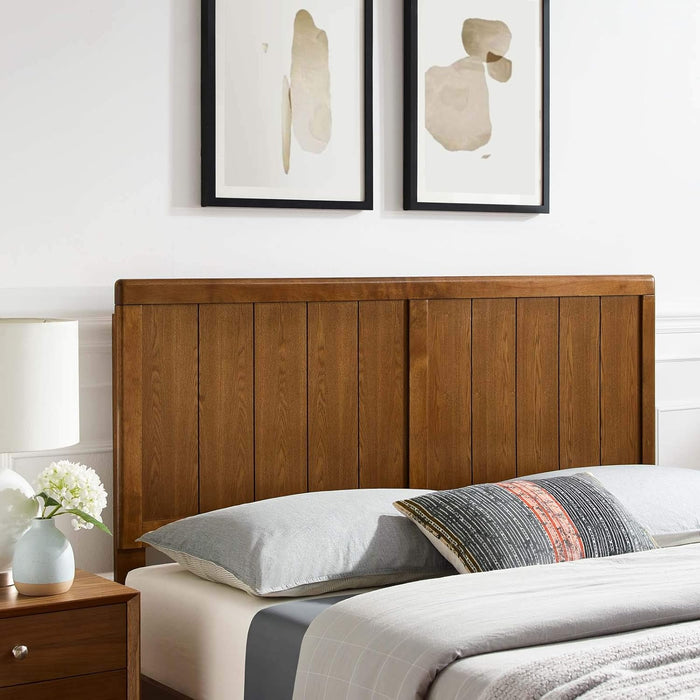 MOD-6219-WAL Robbie King Wood Headboard, Walnut